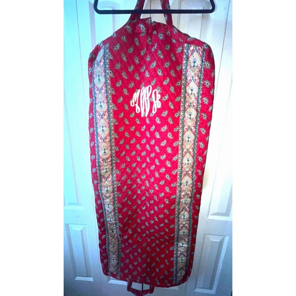 VTG Vera Bradley Apple Red Hanging Garment Bag 1991 Retired Travel  Monogram MWA